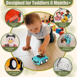 Voiture à pousser pour tout-petits, sans batterie, à friction, facile à nettoyer, sans BPA, pour l'intérieur et l'extérieur, modèle animal, EPT - Product Image 5