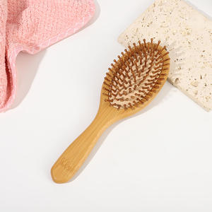 Cepillo de pelo de bambú de madera para masaje desenredante cuadrado y ovalado Natural grande para mujer - Product Image 5