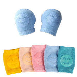Genouillères en coton tricoté doux personnalisées par le fabricant, imprimées avec un visage souriant, <span class=keywords><strong>Attelle</strong></span> Genou, produits de protection pour les enfants qui rampent - Product Image 1