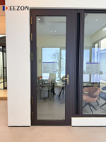 Puerta Batiente de Aluminio Certificada DEEZON AS2047, Doble Acristalamiento Templado, Insonorizada, Resistente a la Intemperie, con Rotura de Puente Térmico, Puertas Exteriores