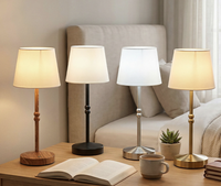 Lampe de table LED sans fil rechargeable de luxe avec abat-jour en tissu à commande tactile pour fêtes et mariages