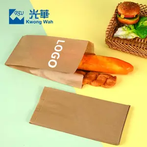 Paper Bag Manufacturer Bakery French Fries Paper Bag Custom Print Logo Food Package Donut Toast Bread Packing White Brown Kraft Food Paper Bags