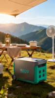 Generator Tenaga Surya Portabel MECO Power 5.4kWh 5000W dengan Baterai LiFePO4 untuk Cadangan Daya Rumah, Berkemah, RV, dan Penggunaan Darurat