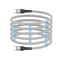 Cable USB Tipo C de Carga Rápida de 60W 100W, Nuevo Diseño, Práctica Bobina Magnética, Revestimiento de Nailon para Computadora, Transferencia Rápida de Datos y Almacenamiento
