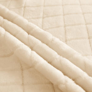 ผ้าห่มขนแกะผ้ากำมะหยี่ลายสก๊อตผ้าสักหลาดขนแกะผ้าแจ็คการ์ดหนาสีเทาเบจ - Product Image 3