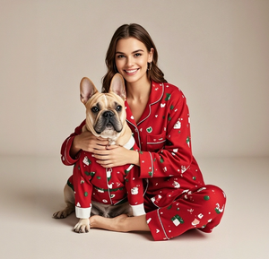 ג 'וימאי ידידותי לסביבה ואופנתי כותנה טהור משפחה פיג' מה סט סט פוליאסטר נשיפה ונוח בגדים לחג המולד - Product Image 4