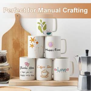 White Porcelain Coffee <b>Mugs</b> 11 Oz Ceramic Cups Reusable Dishwasher Safe Microwave Safe for Home Office Gift Set - Product Image 2