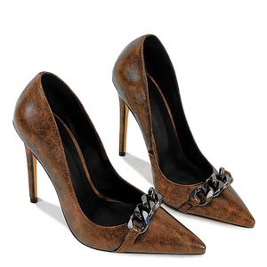 Escarpins rétro pour femme à talon aiguille, grande taille 47, avec chaîne décorative, pour pieds larges, idéaux pour les soirées - Product Image 6