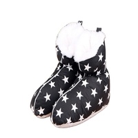 Pantoufles d'hiver à la maison pour femmes, conception de cerf doux, botte chaude en denim pour la saison d'automne, caractéristique jetable