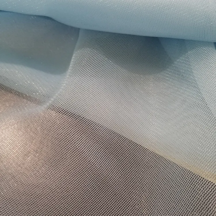 Wholesale Fabric 100% Polyester Soft Blue And White Cotton Tulle Wedding Dress For Girls
