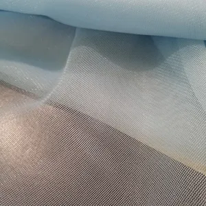 Wholesale Fabric 100% Polyester Soft Blue And White Tulle embroidery mesh Wedding Dress For Girls