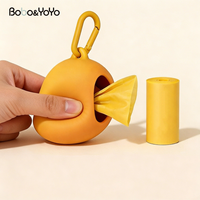 Distributeur de sacs à déjections canines en silicone avec logo personnalisé, étui portable pour sacs à déjections pour chien, chiot, laisse, clip, rouleau, promenade