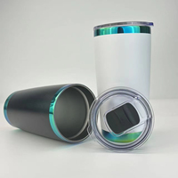 Tasse à bière en métal plaqué miroir vert de 20oz avec logo personnalisé tasse de voyage à café isolée sous vide en acier inoxydable