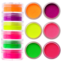 6 couleurs/ensemble néon Pigment ongles poudre Fluorescent paillettes Chrome poussière bricolage Gel vernis manucure Paillettes maquillage fard à paupières poussière