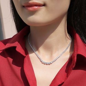 Collar de Tenis de Plata de Ley 925 al por Mayor para Mujer, Joyería con Piedras Preciosas de Moissanita con Certificación VVS D, Alternativas de Diamantes VS - Product Image 6