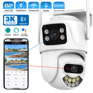 3K 6MP ngoài trời PTZ không dây Wifi Máy ảnh ống kính kép Home Night Vision HD icsee ngoài trời không ướt 4K8mp Mạng Màn hình CCTV <span class=keywords><strong>Camera</strong></span> - Product Image 2