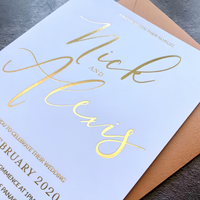 Cartes de remerciement personnalisées avec logo pour mariage, dorure à chaud, cartes de stationnement pour bar à boissons, cartes de place pour baby shower, mariage, qualité supérieure