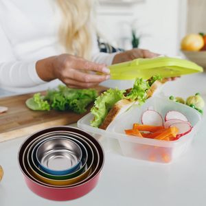 Boîte à lunch isotherme en métal, conteneur de stockage, boîte à bento pour la préparation des repas, boîte à lunch en acier inoxydable, contenants à collation en acier inoxydable pour enfants et adultes - Product Image 2