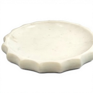 Round Marble Storage <b>Tray</b> Minimalist Design Durable Tabletop Accessory For Bathroom Indoor Use - Product Image 1