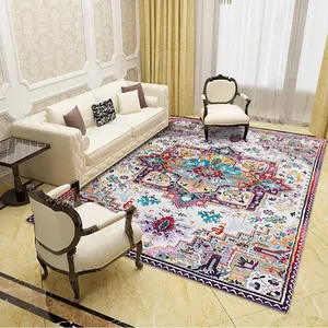 Luxury Washable Velvet 3d Printed Oriental Vintage Persian Rug Carpet Living Room Large