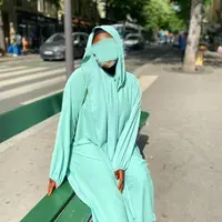 อาบายาฮิญาบชุดเดรสฮิญาบของผู้หญิง,ชุดอาบายาห์อาบายาสีพื้นของอิสลามใหม่ปี2022