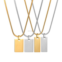 Bijoux gravés en acier inoxydable plaqué PVD 18 carats collier d'étiquettes de chien personnalisé pour hommes femmes collier de couples personnalisé