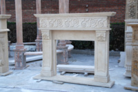 Décoration de maison classique européenne Cheminée en pierre décorative murale moderne sculptée à la main personnalisée Cheminée en marbre moderne avec colonne pilier