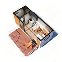 Studio modulaire préfabriqué pour jardin, unité d'habitation complémentaire (ADU) avec salle de bain, type cabane