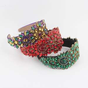 عصابات رأس فاخرة مرصعة بالأحجار الكريمة للنساء، إكسسوارات شعر للحفلات - Product Image 1