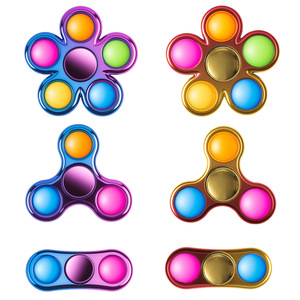 Fidget <span class=keywords><strong>Spinner</strong></span> <span class=keywords><strong>Bubble</strong></span> Popper 2 en 1, jouet sensoriel Pop Push, <span class=keywords><strong>spinner</strong></span> manuel, anti-stress, en plastique, cadeau pour enfants et adultes - Product Image 2