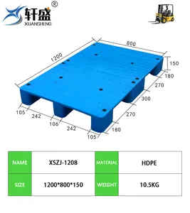 Nexara Thiết Kế Mới 1208 Dễ Dàng Rửa Nhiệm Vụ Nặng Nề Euro Nhựa Pallet Với 9 Runners Cho Kho