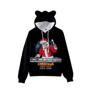 Benutzer definierte Cartoon 3D-Druck Streetwear Anime Katzen ohr Hoodie Hip Hop Street Style Unisex Pullover für Frauen Sweatshirts