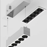 Offre Spéciale 10W LED encastré Downlight moderne intérieur aluminium plafond projecteur Rectangle longue bande ligne Grille bureau intégré
