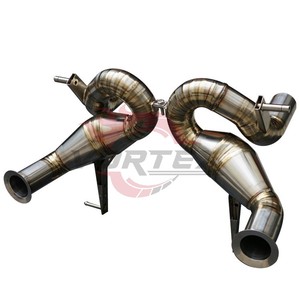 Échappement arrière Vortex Raw Titanium non-résonné pour Lamborghini Aventador SVJ LP770 6.5L avec doubles sorties d'échappement argentées - Product Image 5
