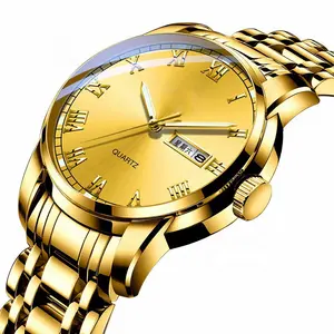 Roman Number Sunray Dial Japan Original Quartz Watch Gold Time Business Watches Luxury Top Brand
