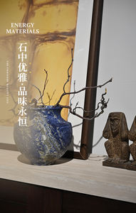 Jarrón de Mármol Azul Boliviano Hecho a Mano de Primera Calidad, Decoración Artística Elegante para Sala de Estar y Dormitorio - Product Image 5