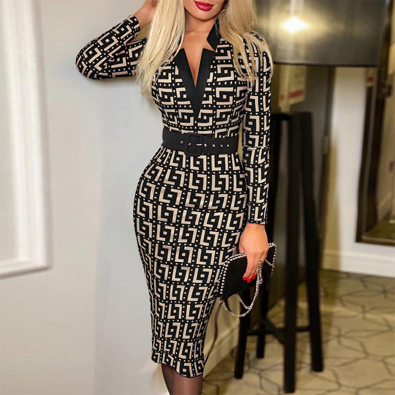 Geometric pattern long sleeves (belt)
