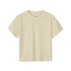 2025 SS Premium Structured Shoulder Crop Tee American Minimalist Style Top corto a medida para mujer - Product Image 1