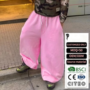 Trendy American High-Street Wide-Leg <b>Sweatpants</b> Men's Sport Pants Baggy Jogger Hot Selling - Product Image 1
