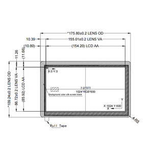 7นิ้ว1024x600จอแสดงผลความสว่างสูง1000nits จอแสดงผล LCD HD-MI TFT สัมผัส capacitive - Product Image 1