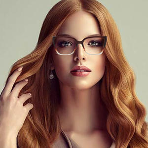 กรอบแว่นตา Cat Eye รุ่น Tr87133 กรอบเต็ม ป้องกันแสงสีฟ้า เลนส์อะคริลิคสำหรับผู้หญิง - Product Image 4