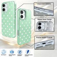 Coque de téléphone magnétique à pois pour iPhone 15 16 17 18 Pro Max, style coréen, compatible avec la charge sans fil, protection antichoc