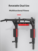 FDFIT Station de traction murale portable en métal, équipement de gym à domicile robuste, barre de traction et barres parallèles pour entraînement de force en intérieur
