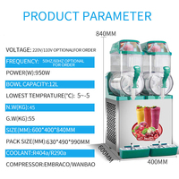 Machine à slush commerciale de qualité alimentaire SUS304, distributeur automatique de smoothies aux fruits, de boissons glacées et de granita