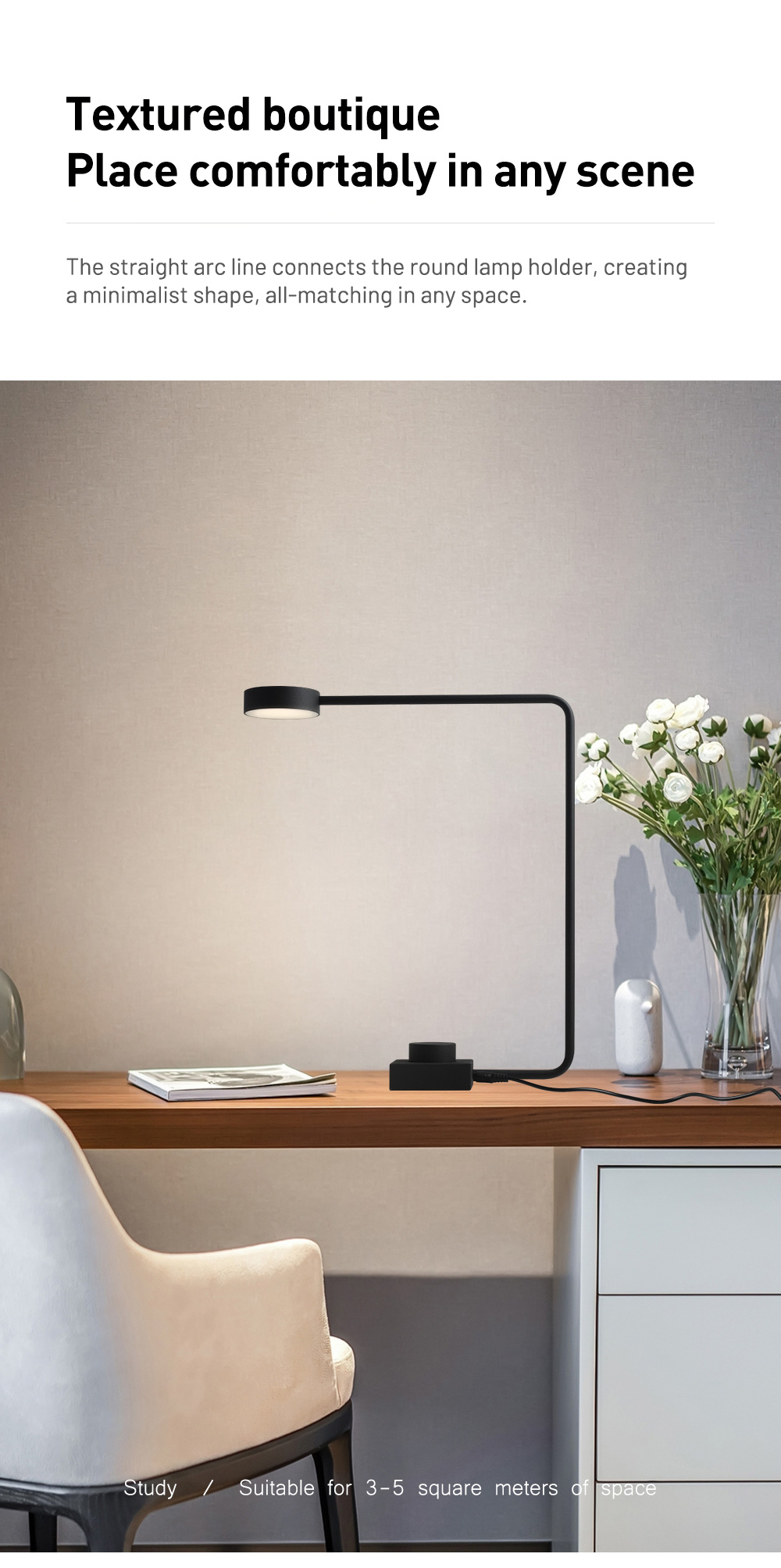 Home Office LED Metal Long Swing Arm Night Reading Modern Study Table Lamps
