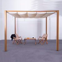 MIA Plié toit persienne Pergola aluminium extérieur moderne chinois en bois Gazebo