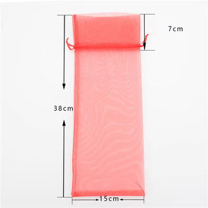 Elegante 15*38 Organza Cordón Bolsa de embalaje de regalo para vino Cuvée Premium Organza Cordón para vino Cuvée - Product Image 2