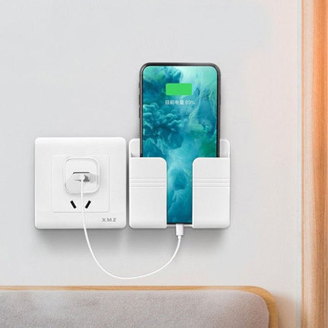 2025 Popular Multifunction Wall Phone Holder with Adhesive Mobile Charger Remote Control Stand a Smart Home Essential
