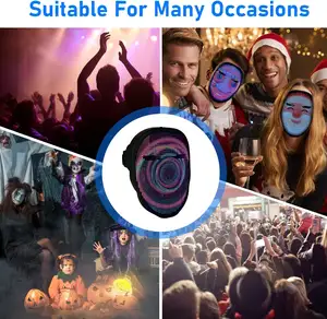 Nicro Halloween Cosplay Kostuum Neon Feestartikelen App Controle Full Color Horror Stijl Lichtgevende Digitale Led Licht Masker