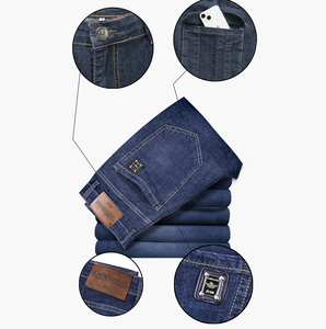 Jeans de Mezclilla Elásticos de Corte Recto para Hombre Black Eagle Premium, Pantalones de Mezclilla Casuales, Cómodos y Clásicos para Uso Diario - Product Image 1